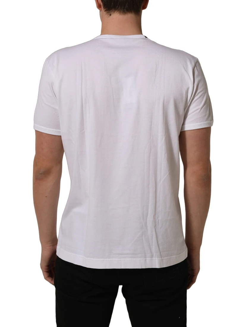 White Cotton Short Sleeves CrewNeck T-shirt
