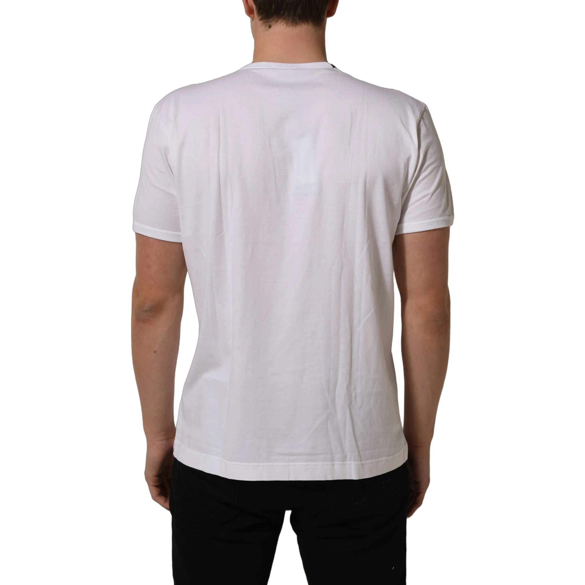 White Cotton Short Sleeves CrewNeck T-shirt