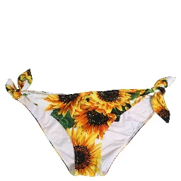 Yellow Nylon Sunflower Bikini Bottom Swimwear
