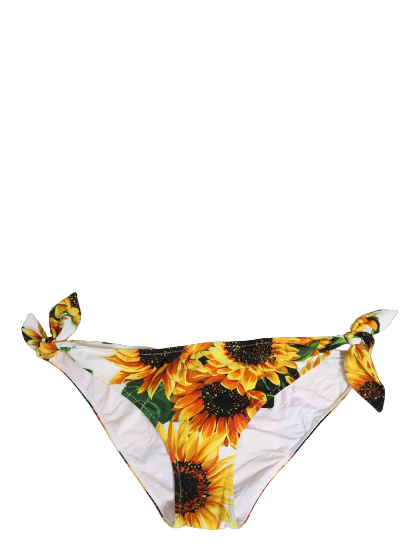 Yellow Nylon Sunflower Bikini Bottom Swimwear