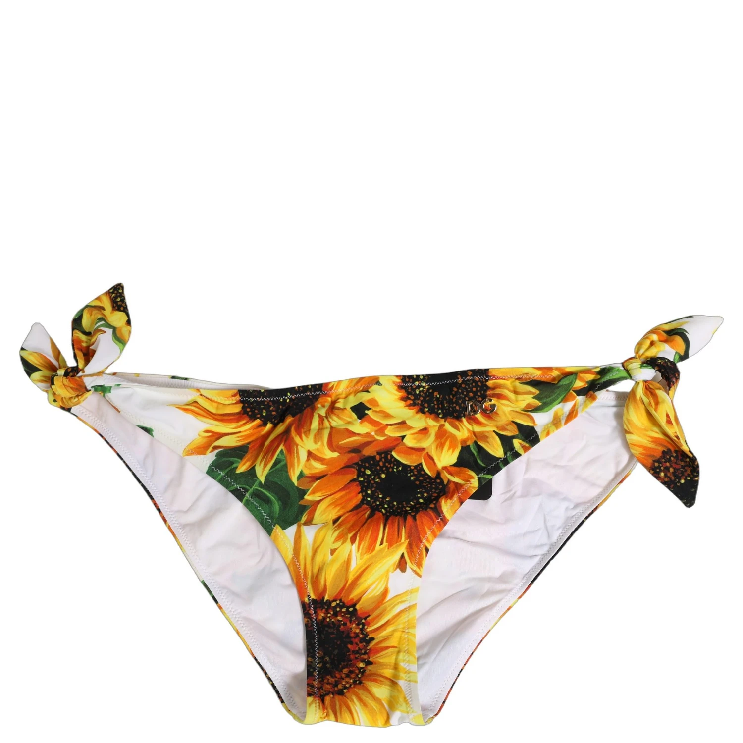 Yellow Nylon Sunflower Bikini Bottom Swimwear