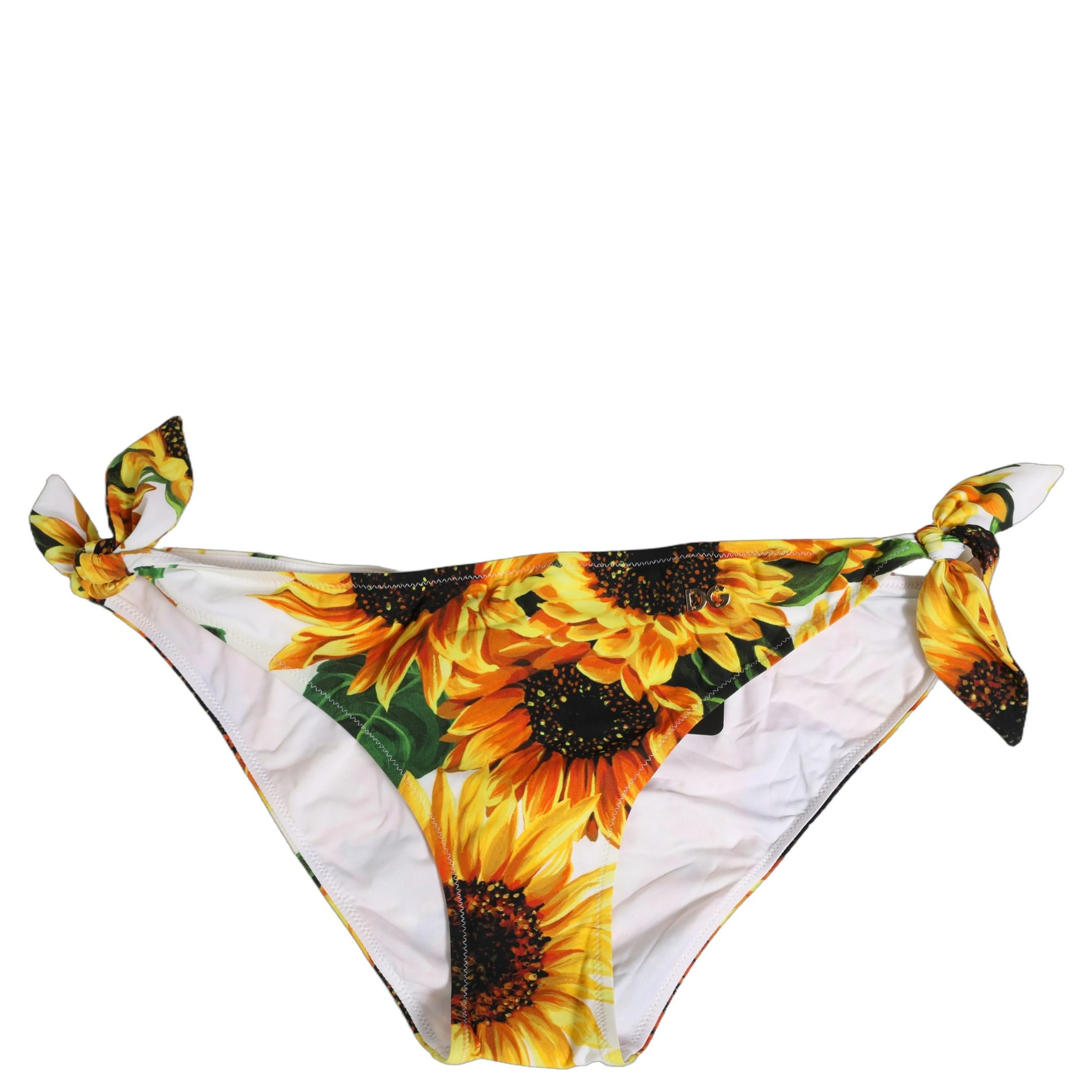 Yellow Nylon Sunflower Bikini Bottom Swimwear