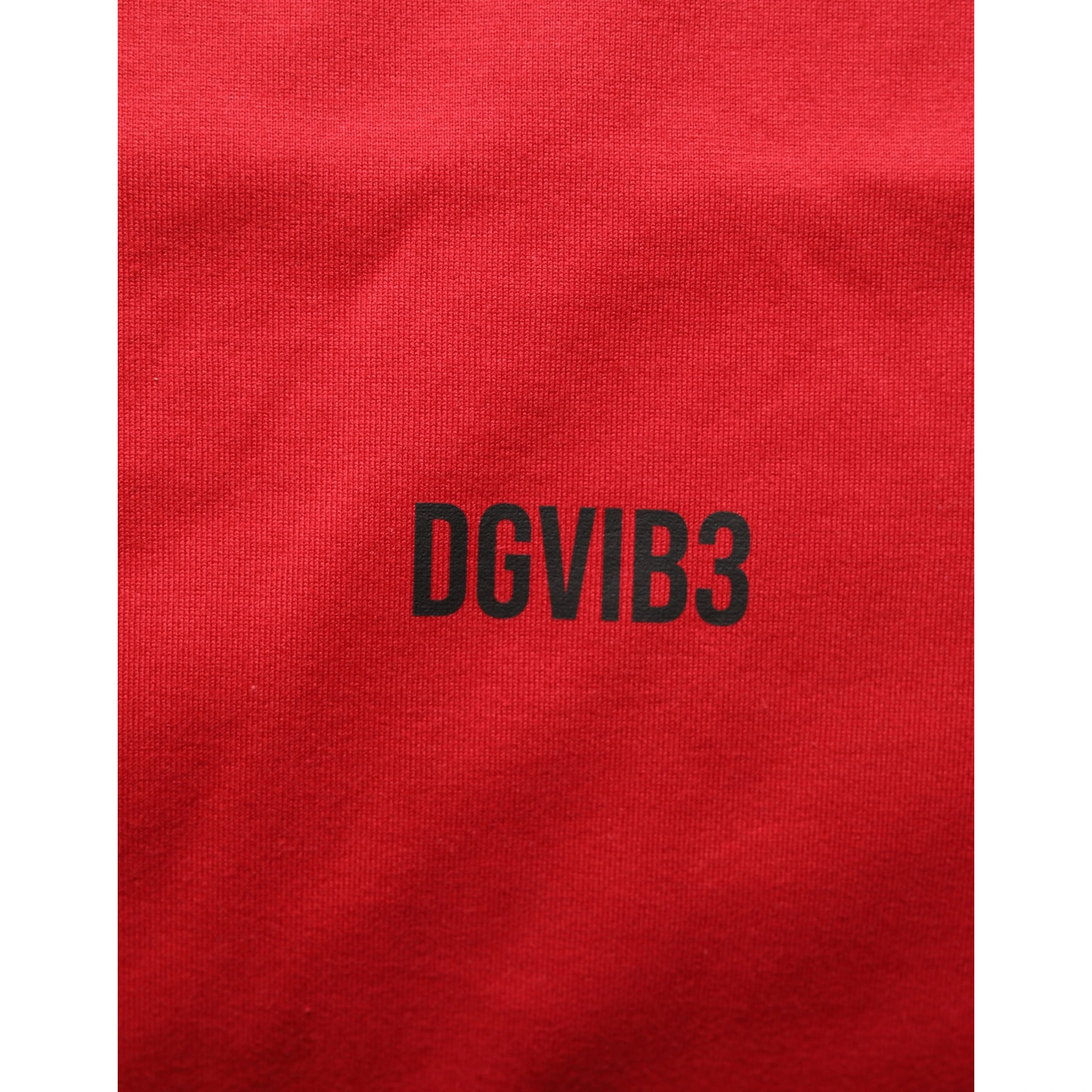 Red Cotton Graphic Print Crew Neck T-shirt