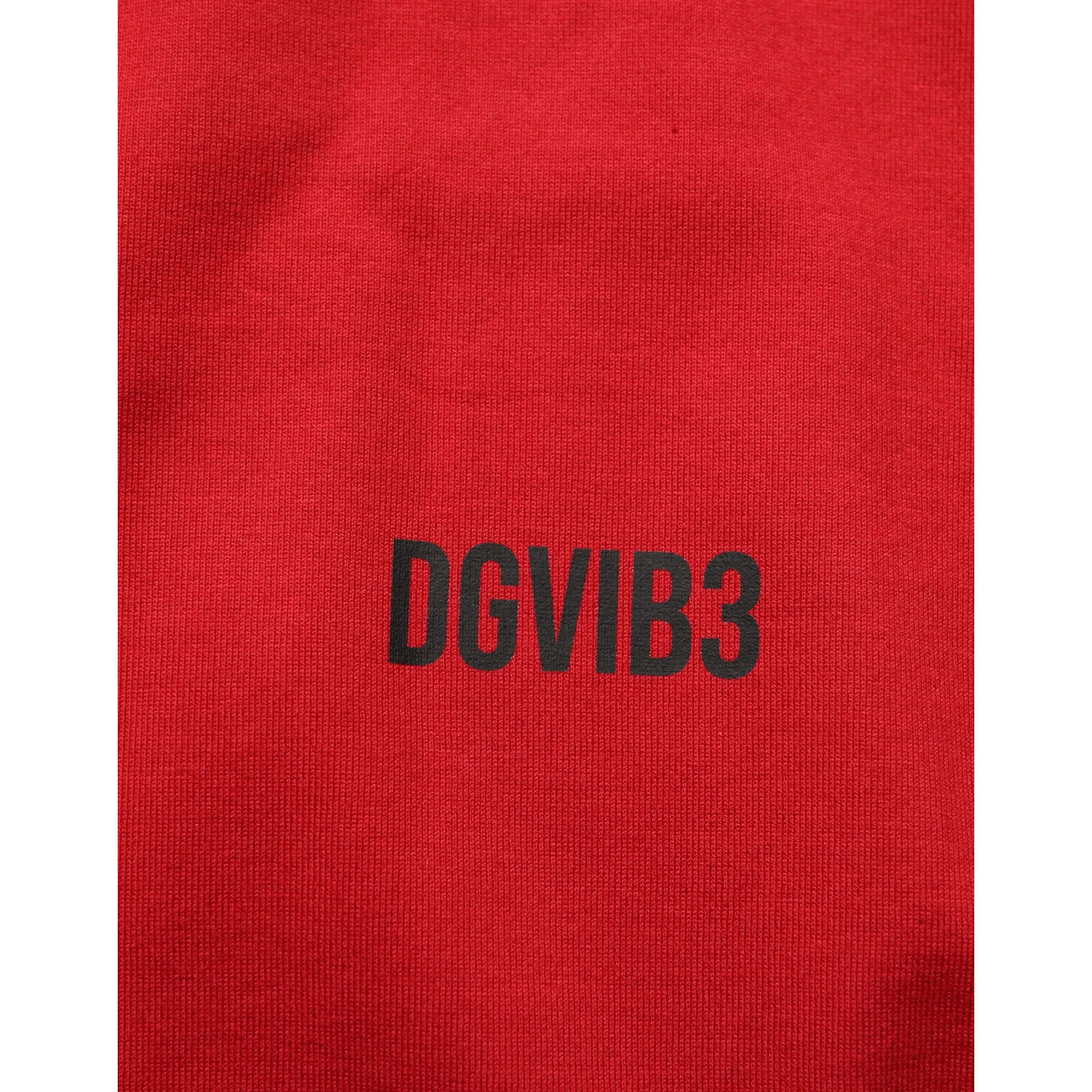 Red Cotton Graphic Print Crew Neck T-shirt