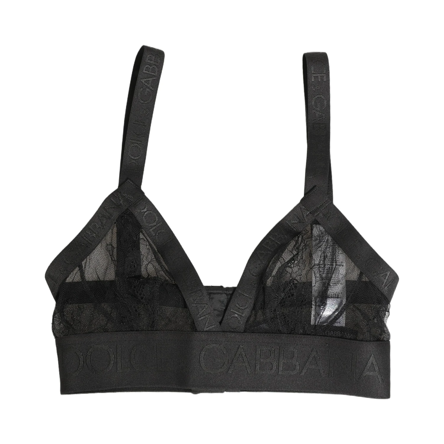 Black Logo Monogram Soft Cup Brassiere Underwear