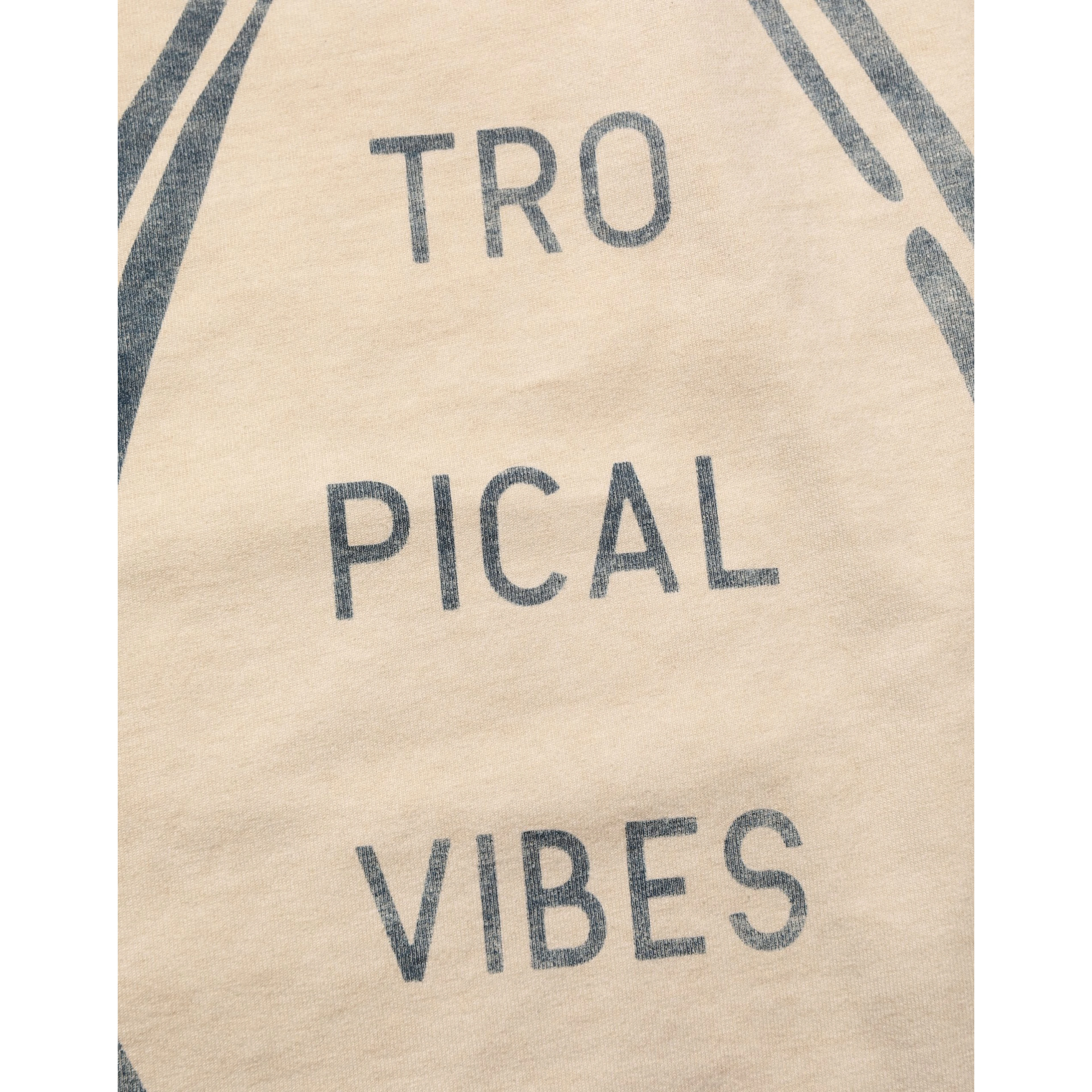 Beige Cotton Graphic Print Crew Neck T-shirt