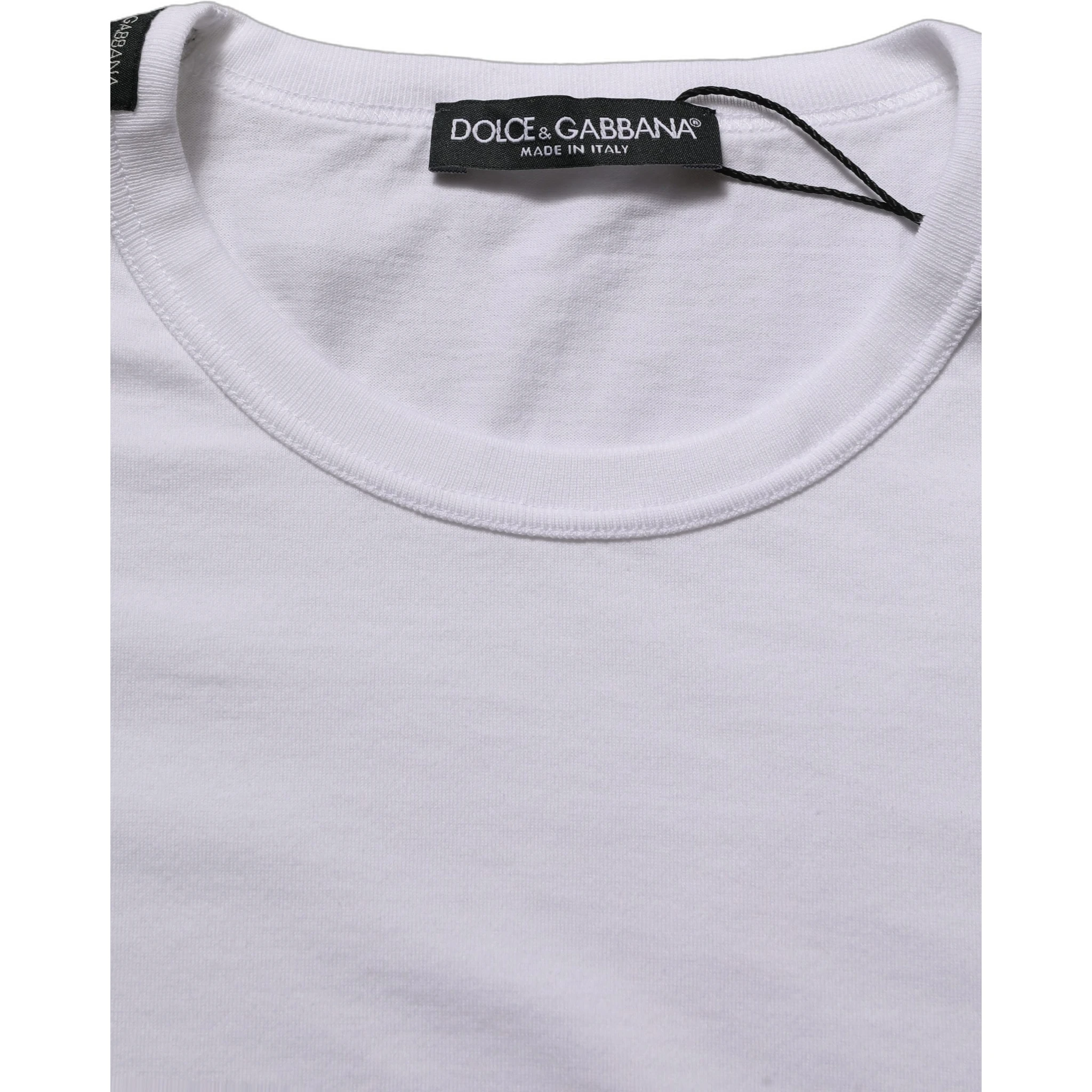 White Cotton Short Sleeves CrewNeck T-shirt
