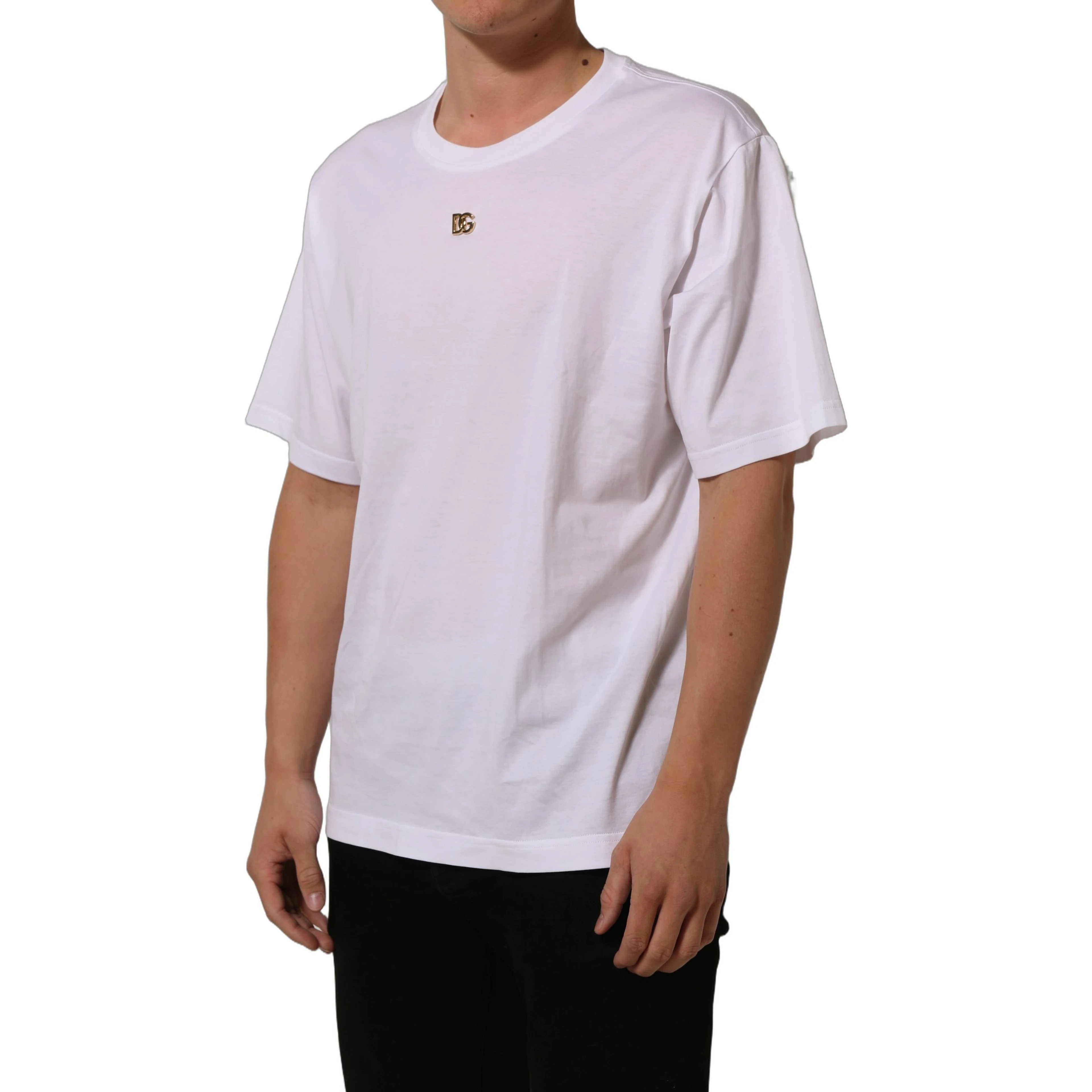 White Metal DG Logo Short Sleeves T-shirt