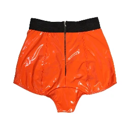 Orange Polyester Logo High Waist Girdle Underwear