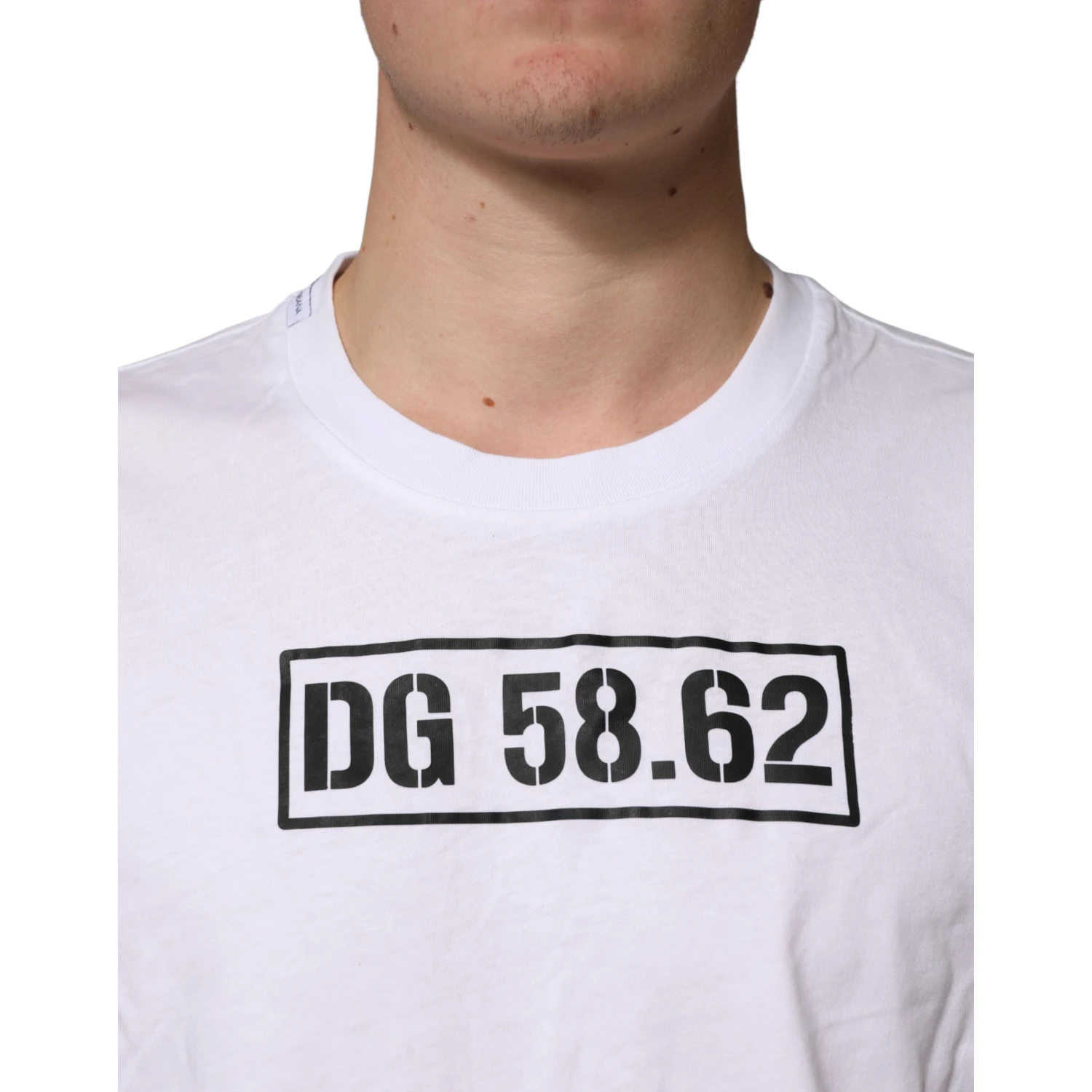 White Cotton Logo Print Crew Neck T-shirt