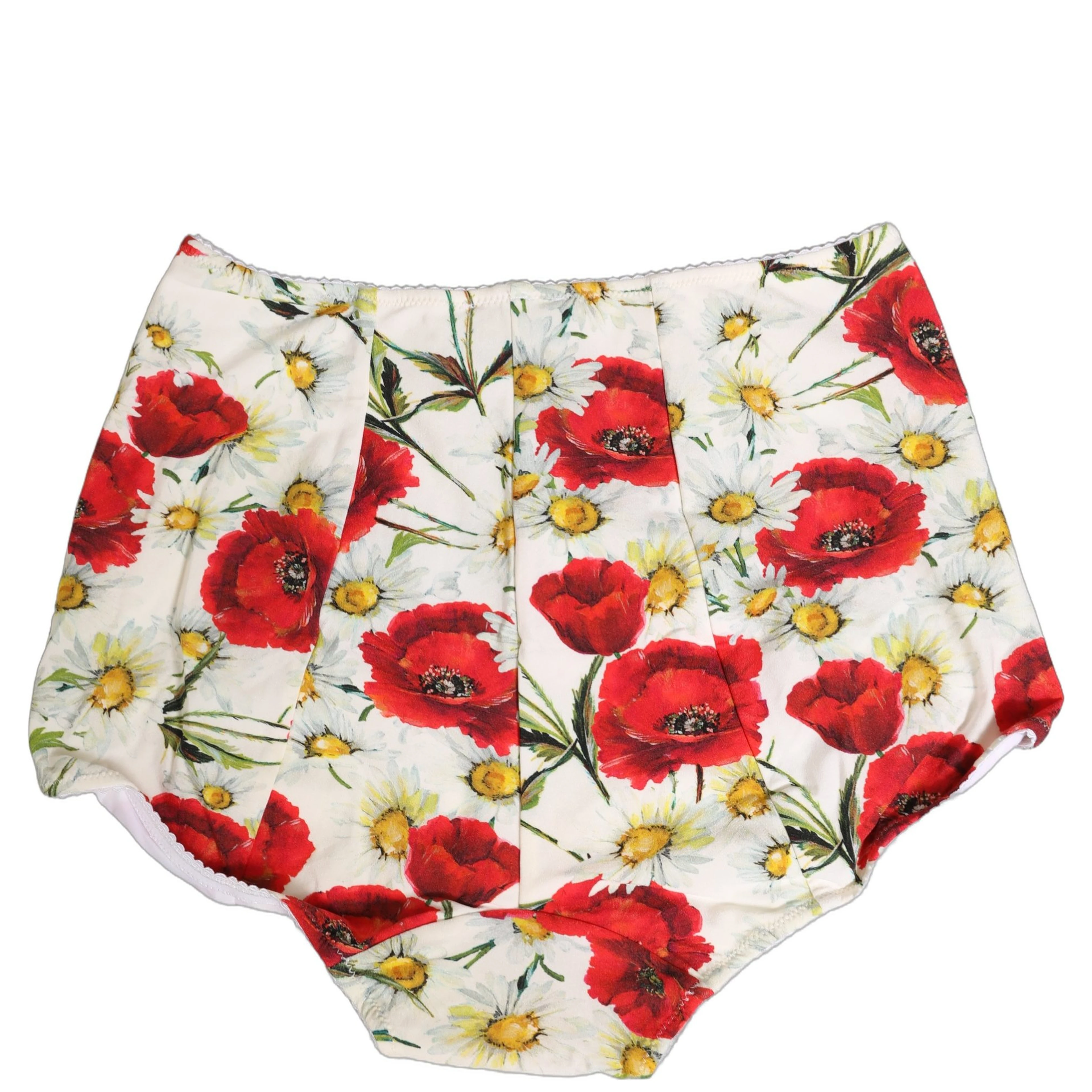 White Nylon Floral High Waisted Girdle Underwear