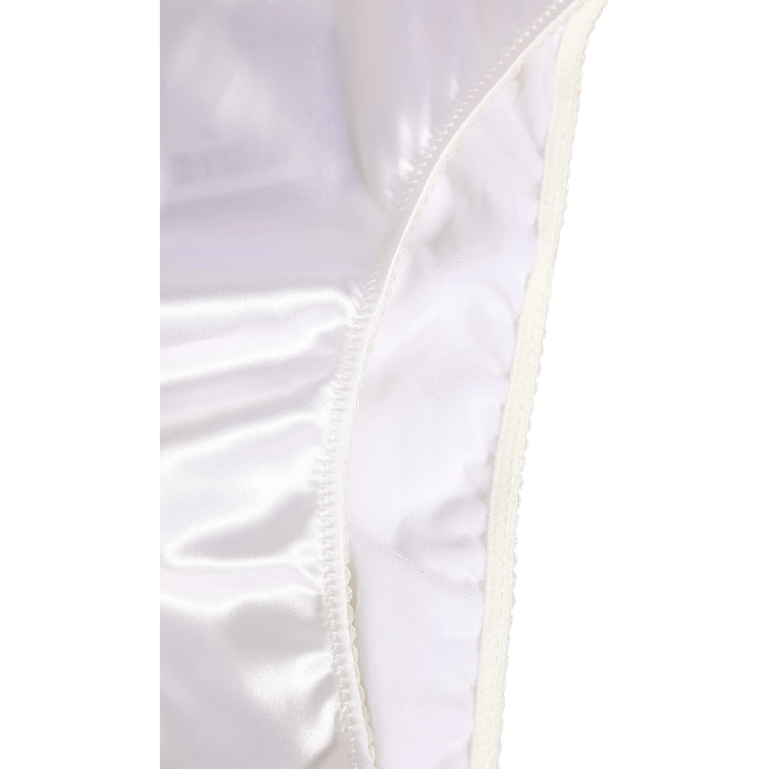 White Satin High-Waist Brief Logo Women Underwear