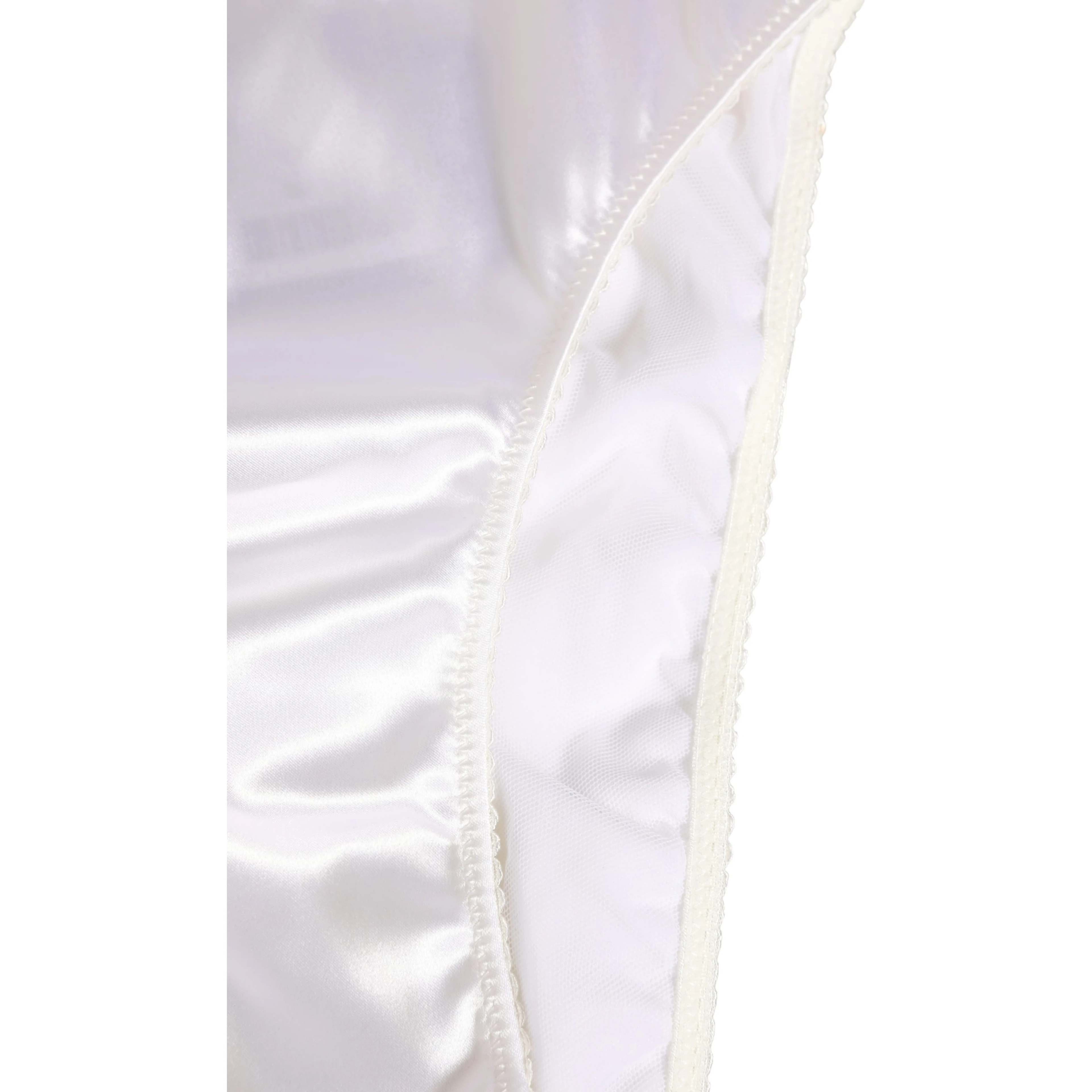 White Satin High-Waist Brief Logo Women Underwear