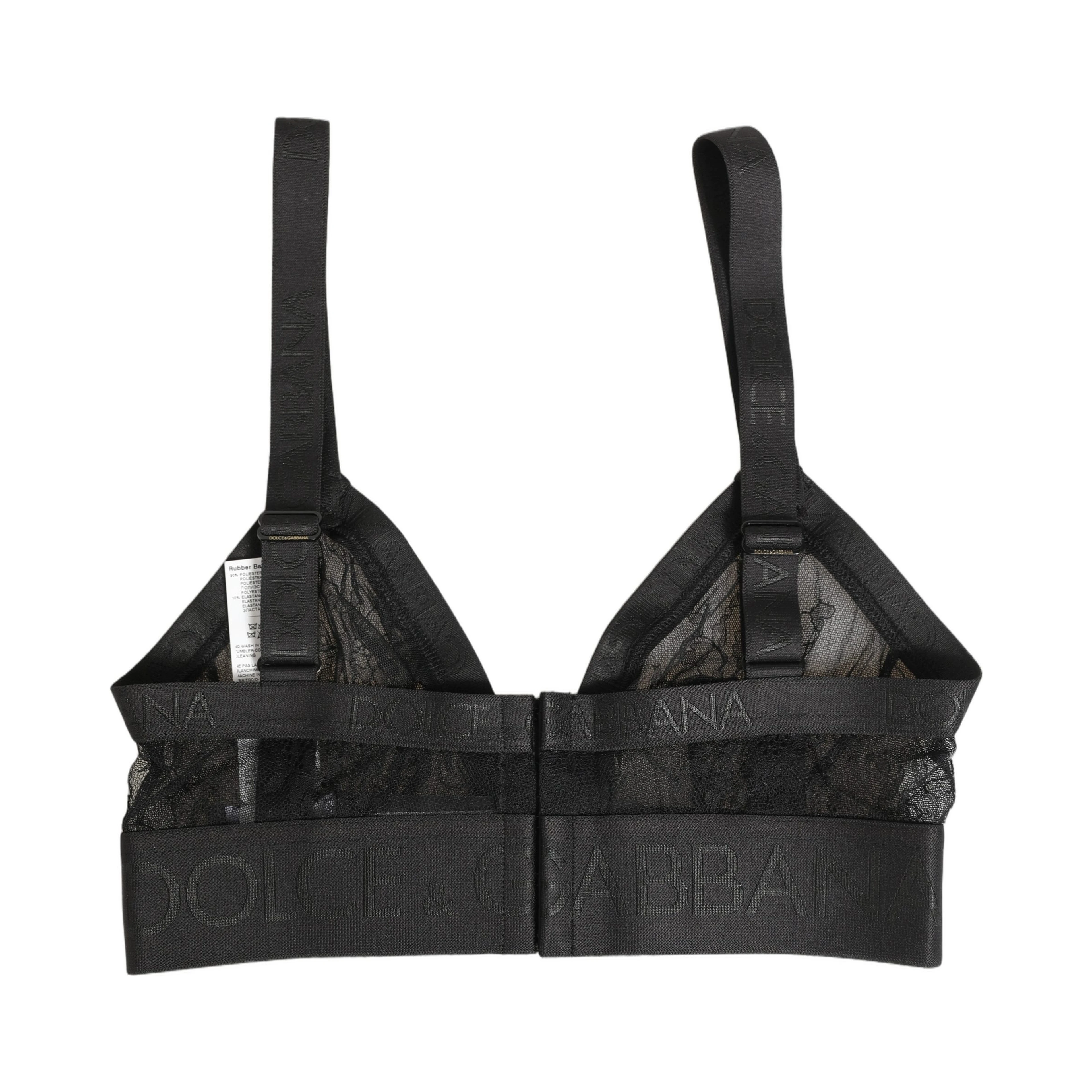 Black Logo Monogram Soft Cup Brassiere Underwear