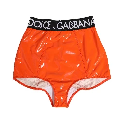 Orange Polyester Logo High Waist Girdle Underwear