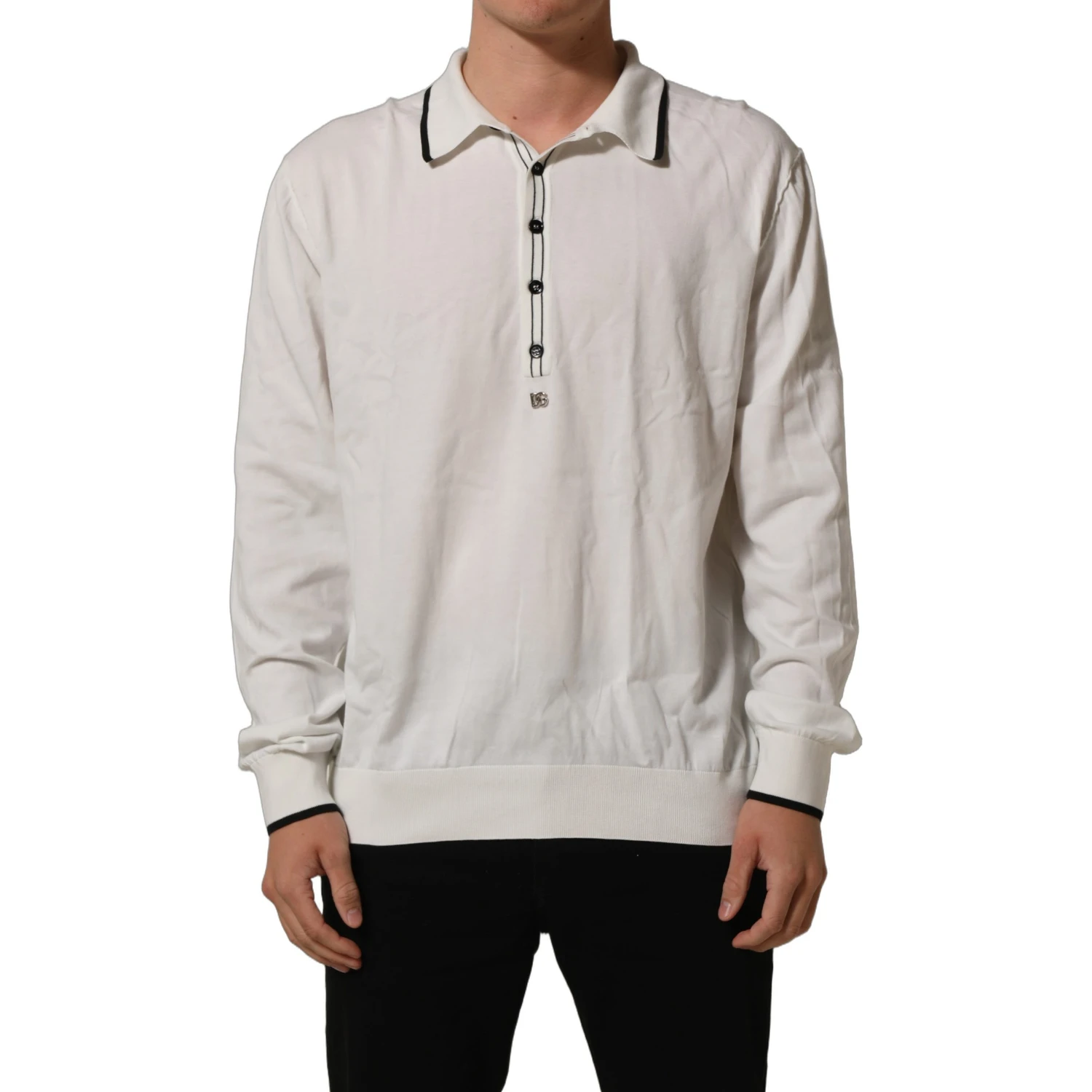 Black Leaf Print Silk Men Crew Neck T-shirt