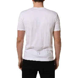 White Cotton Short Sleeve Round Neck T-shirt