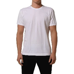 White Cotton Short Sleeves CrewNeck T-shirt