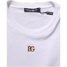 White Metal DG Logo Short Sleeves T-shirt