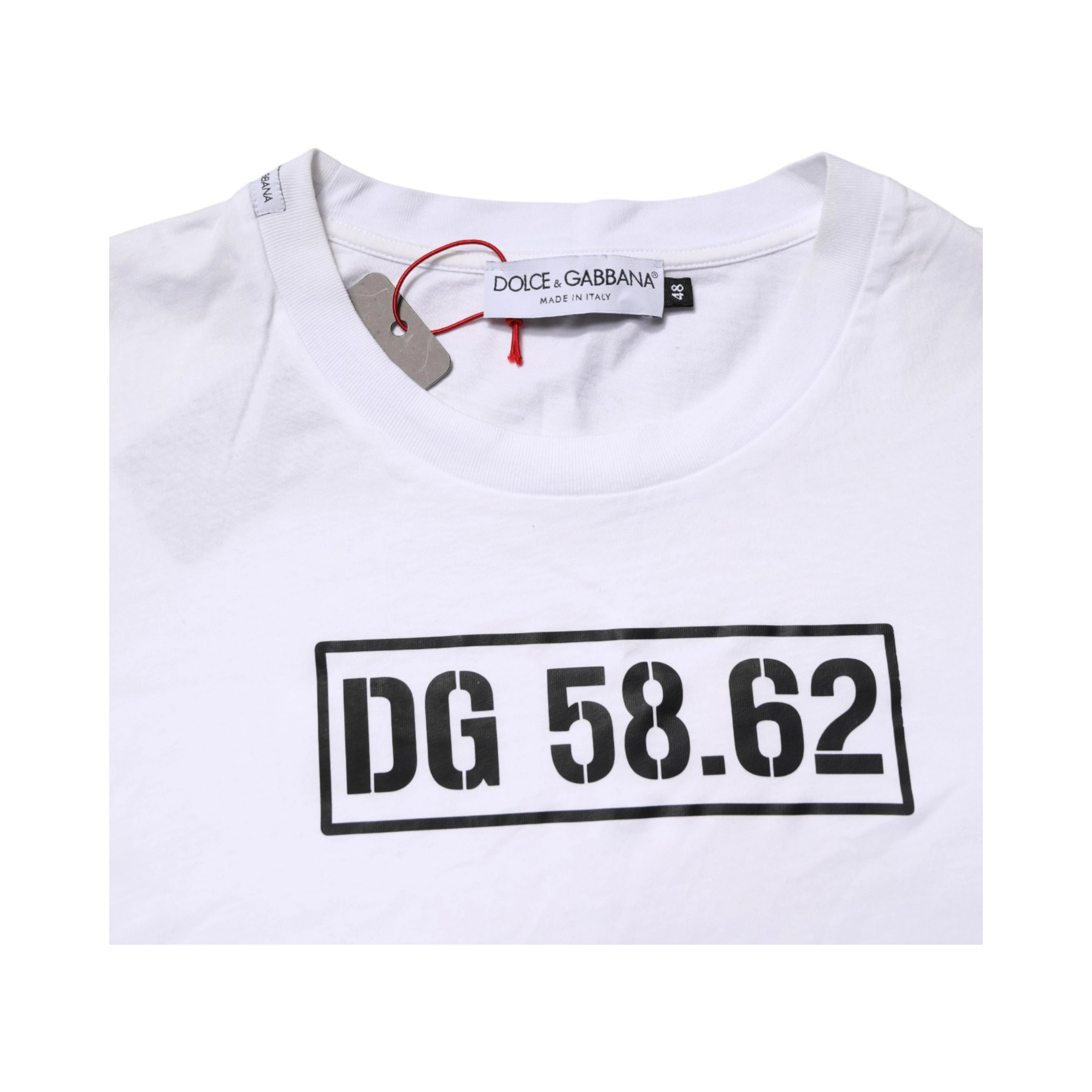White Cotton Logo Print Crew Neck T-shirt