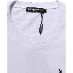 White Blue Stripe Cotton Short Sleeve T-shirt