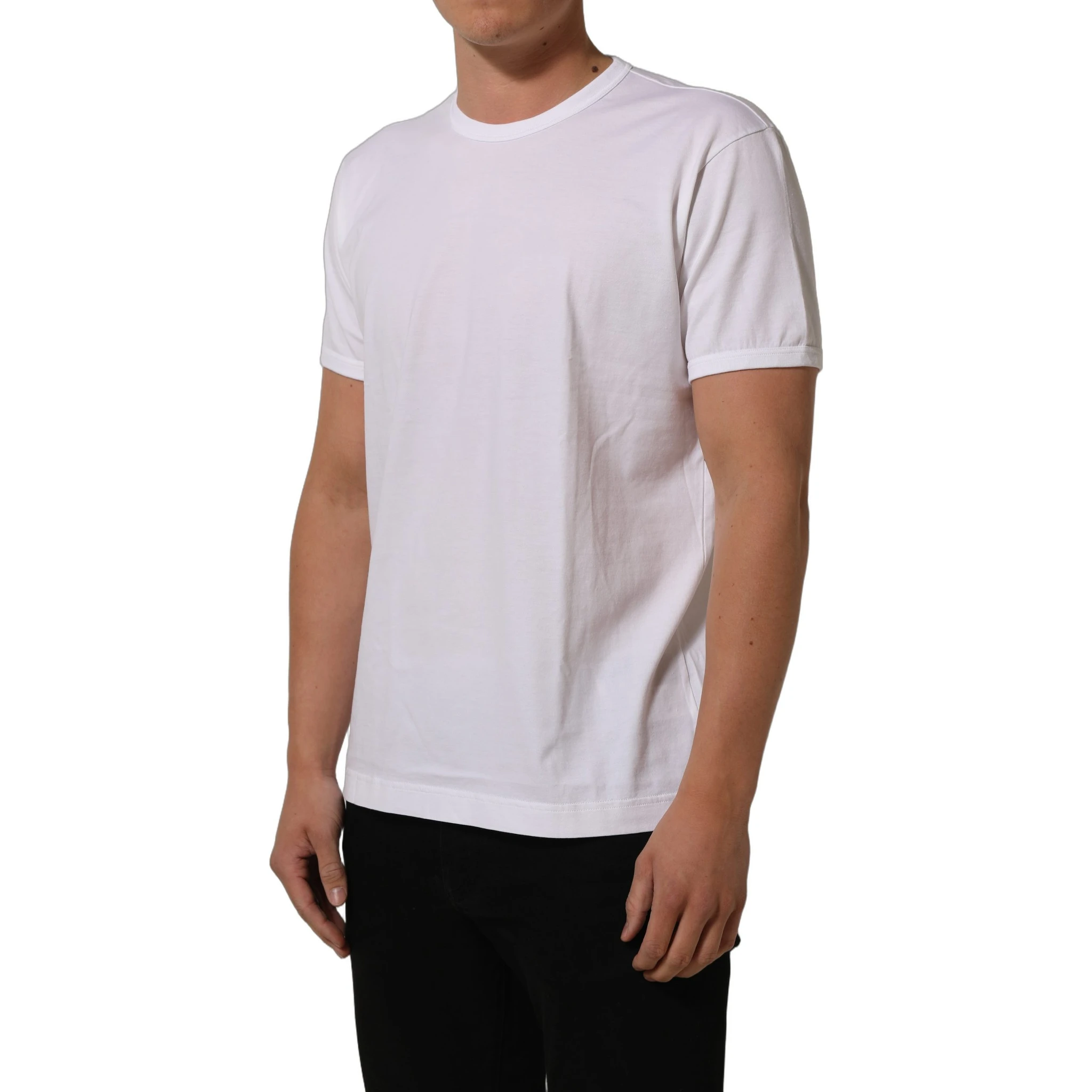 White Cotton Short Sleeves CrewNeck T-shirt