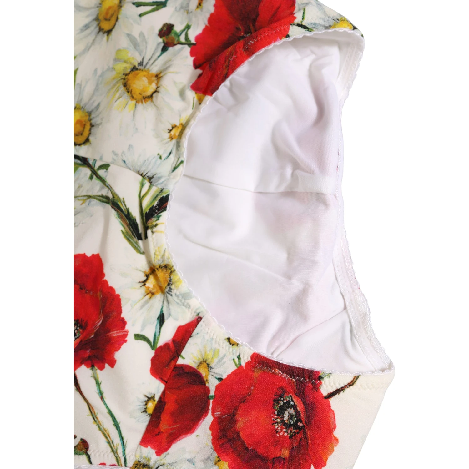 White Nylon Floral High Waisted Girdle Underwear
