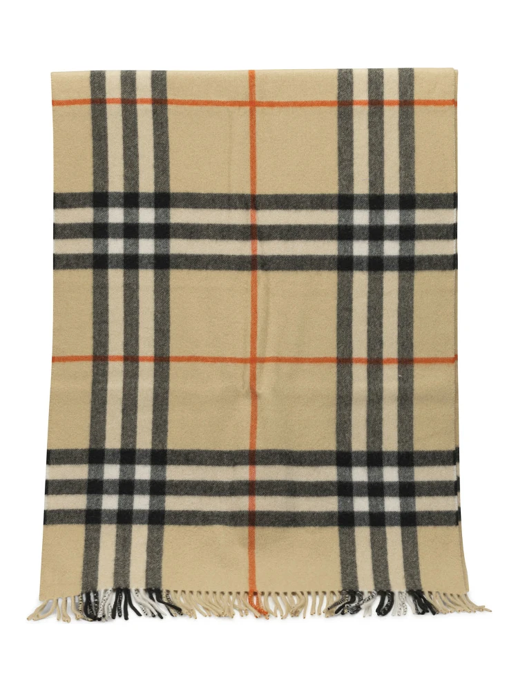 Check fringed scarf