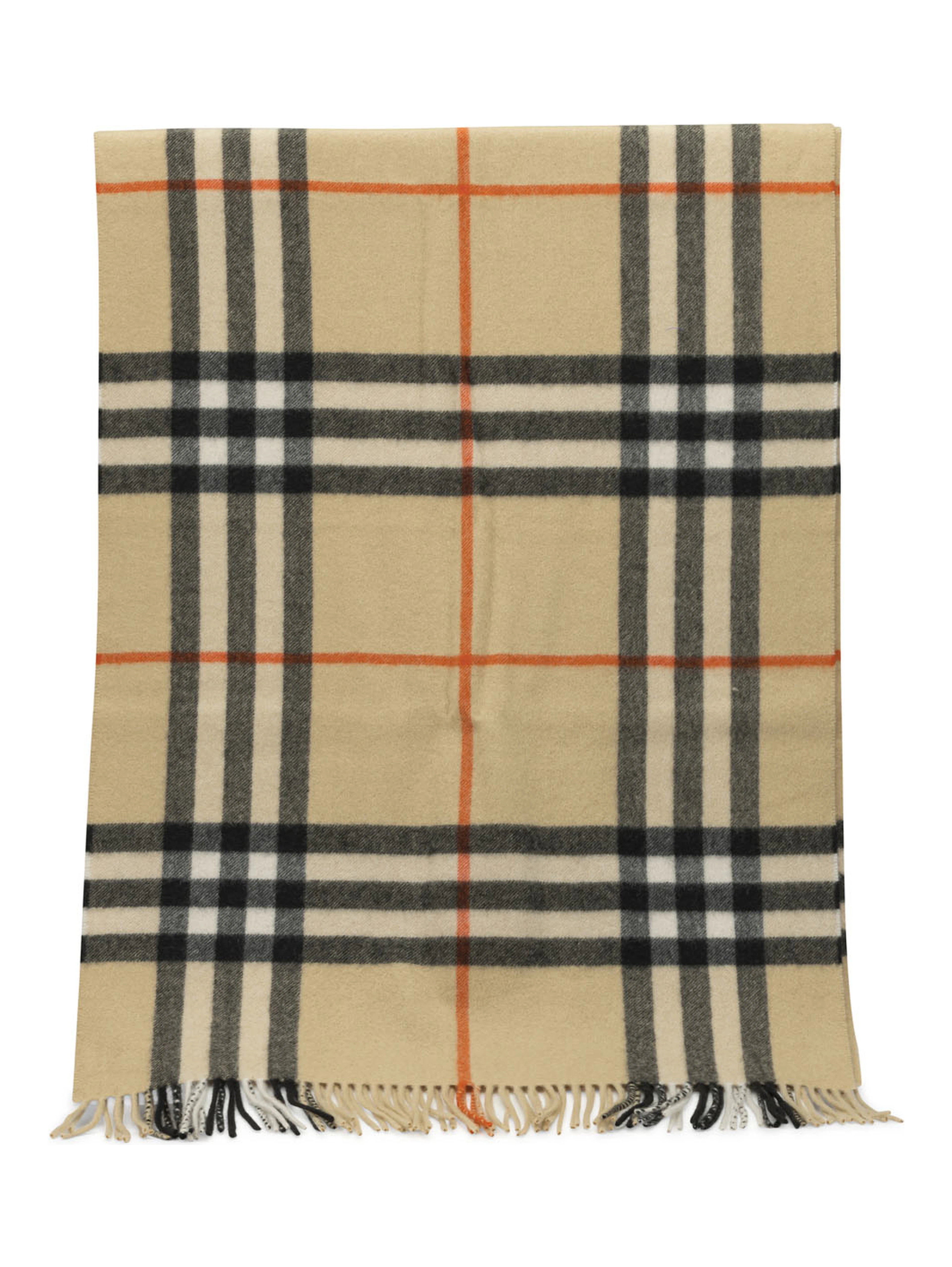 Check fringed scarf