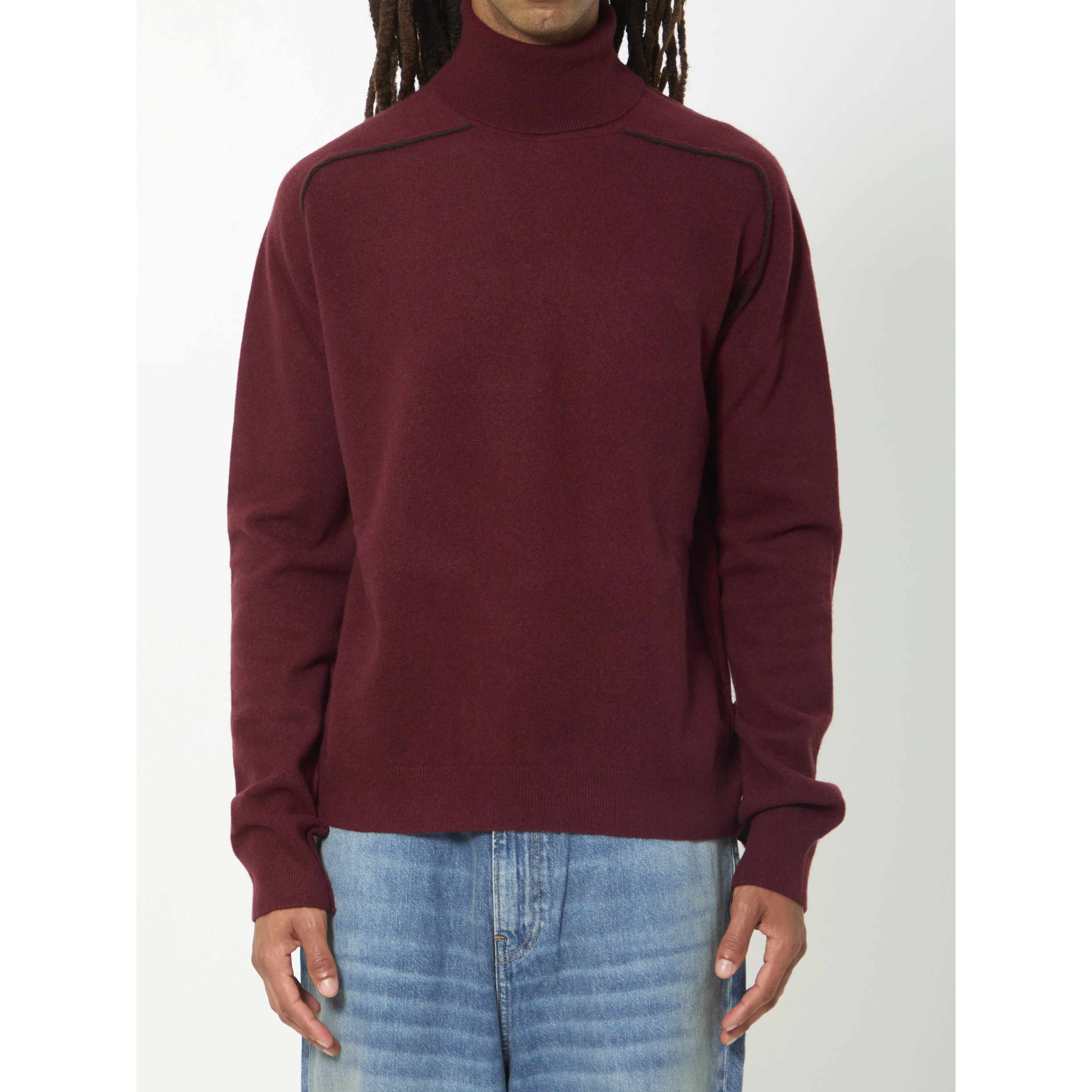 Virgin wool turtleneck sweater