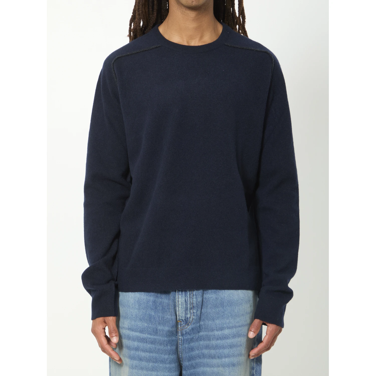 Virgin wool crewneck sweater