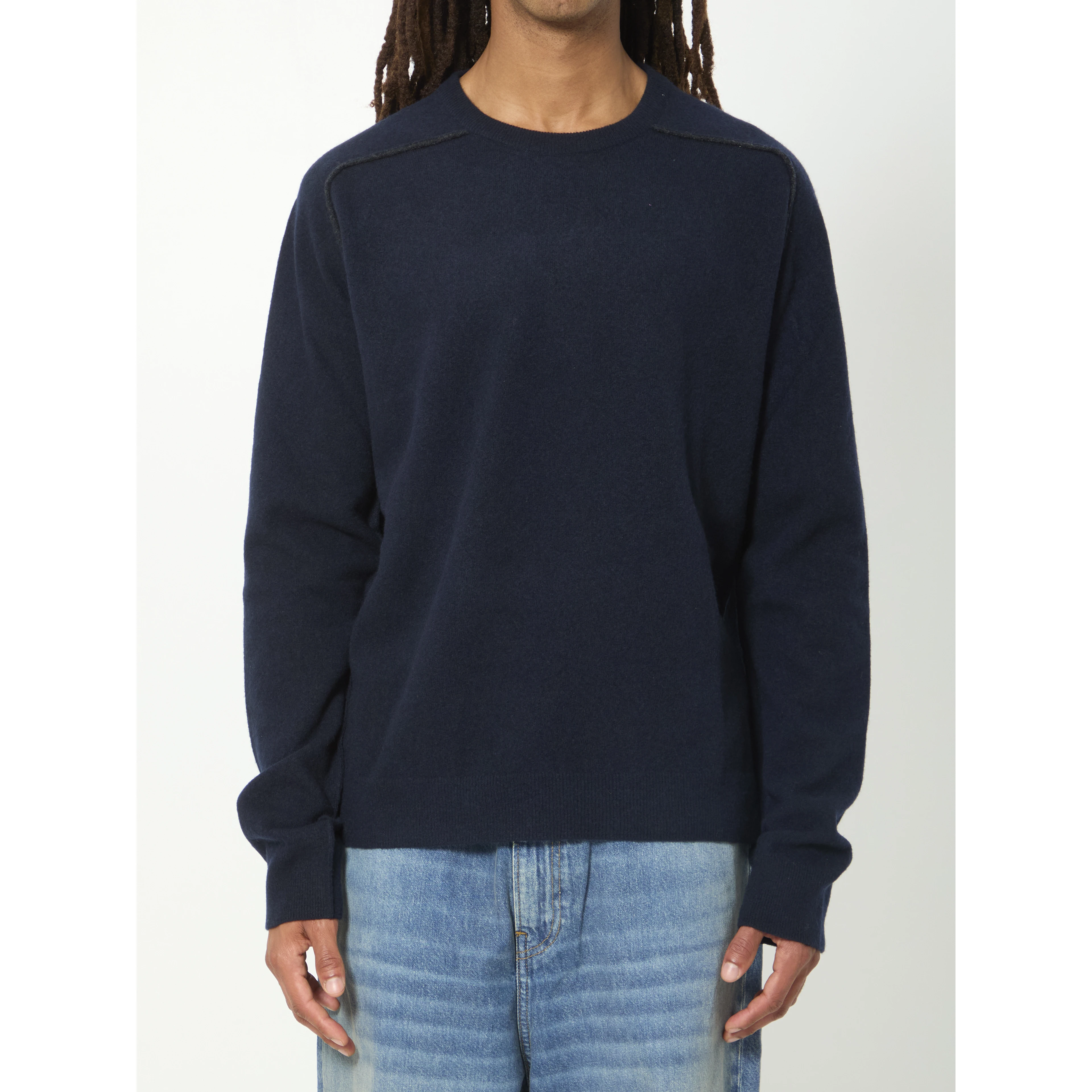 Virgin wool crewneck sweater
