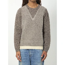 Virgin wool crewneck sweater in fused knit