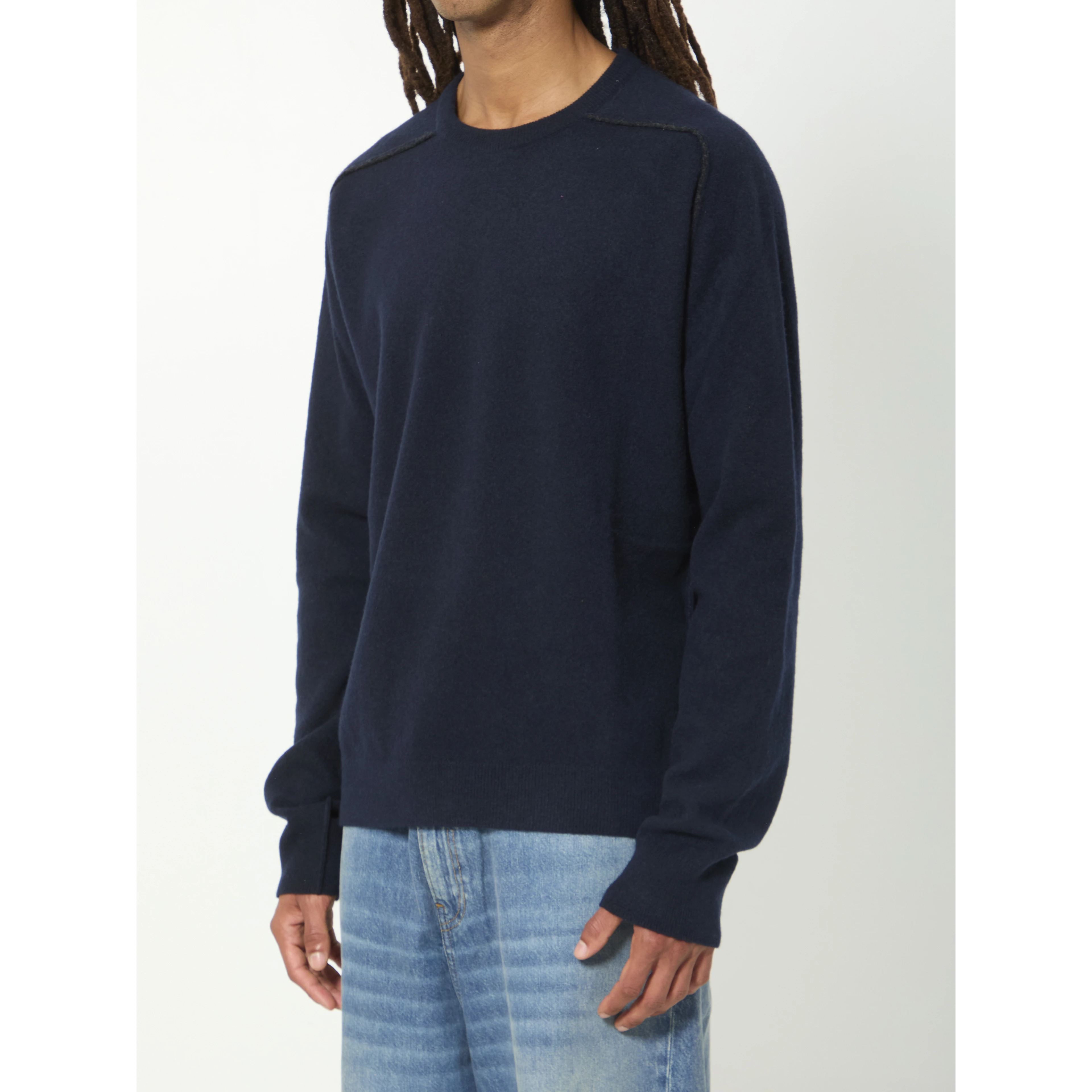Virgin wool crewneck sweater