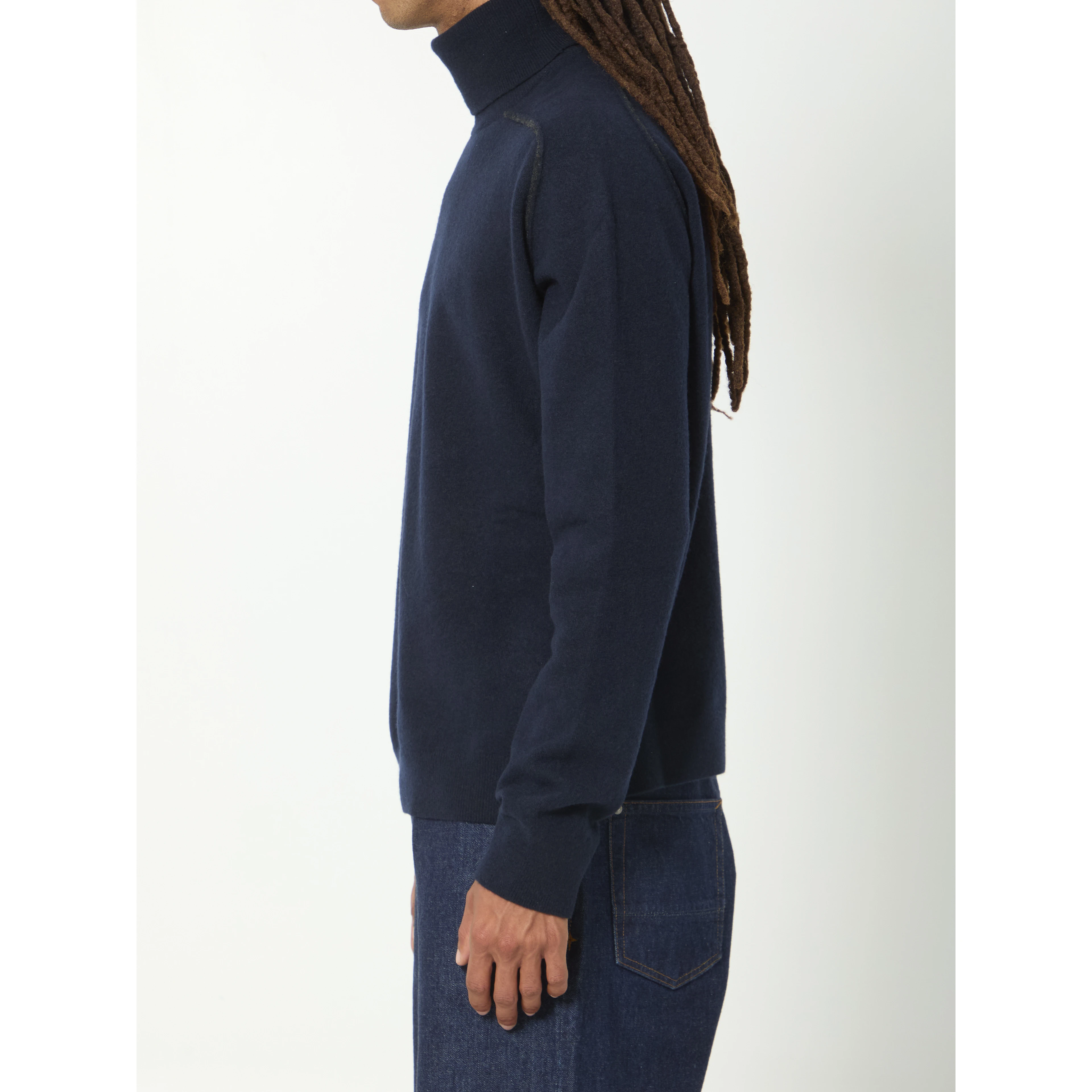 Virgin wool turtleneck sweater