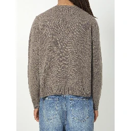 Virgin wool crewneck sweater in fused knit