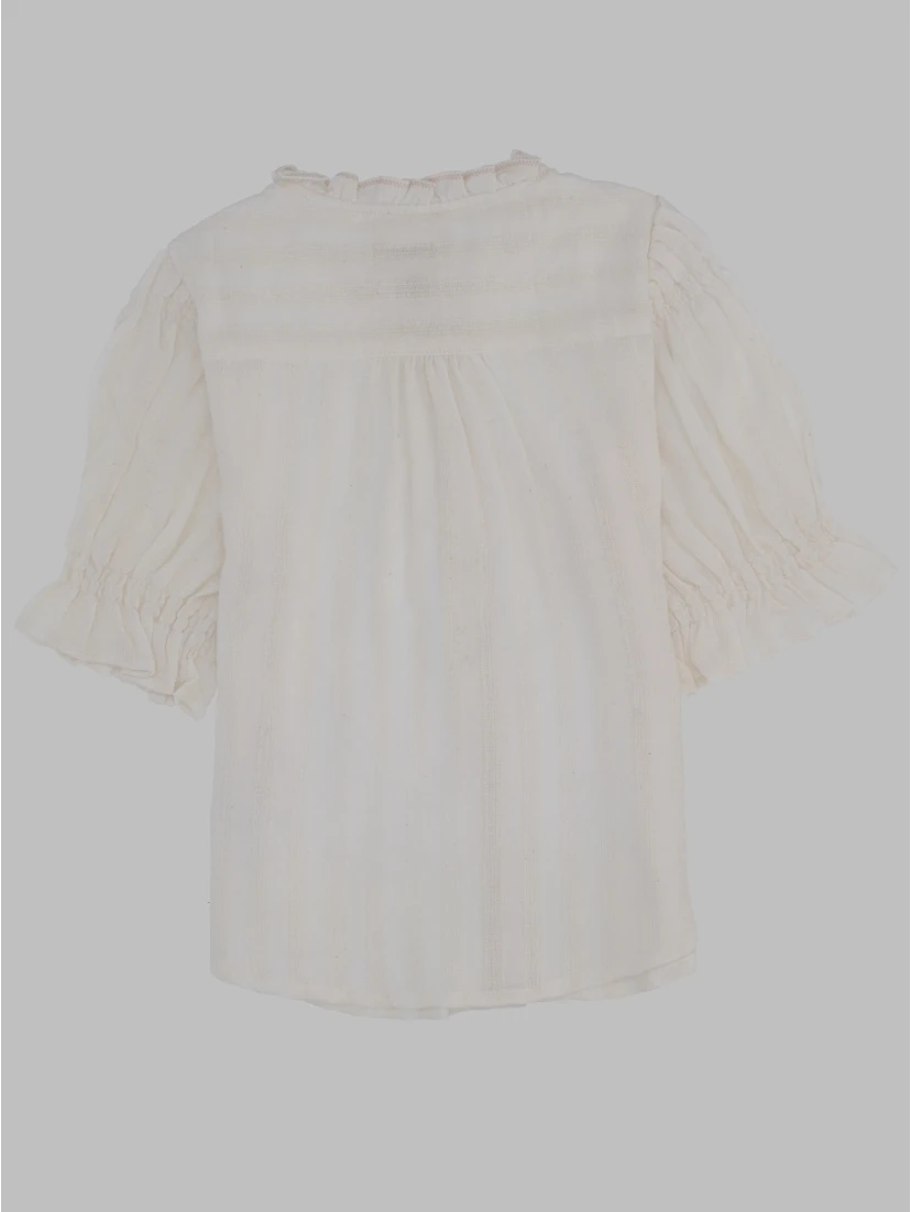 striped v-neck shirt