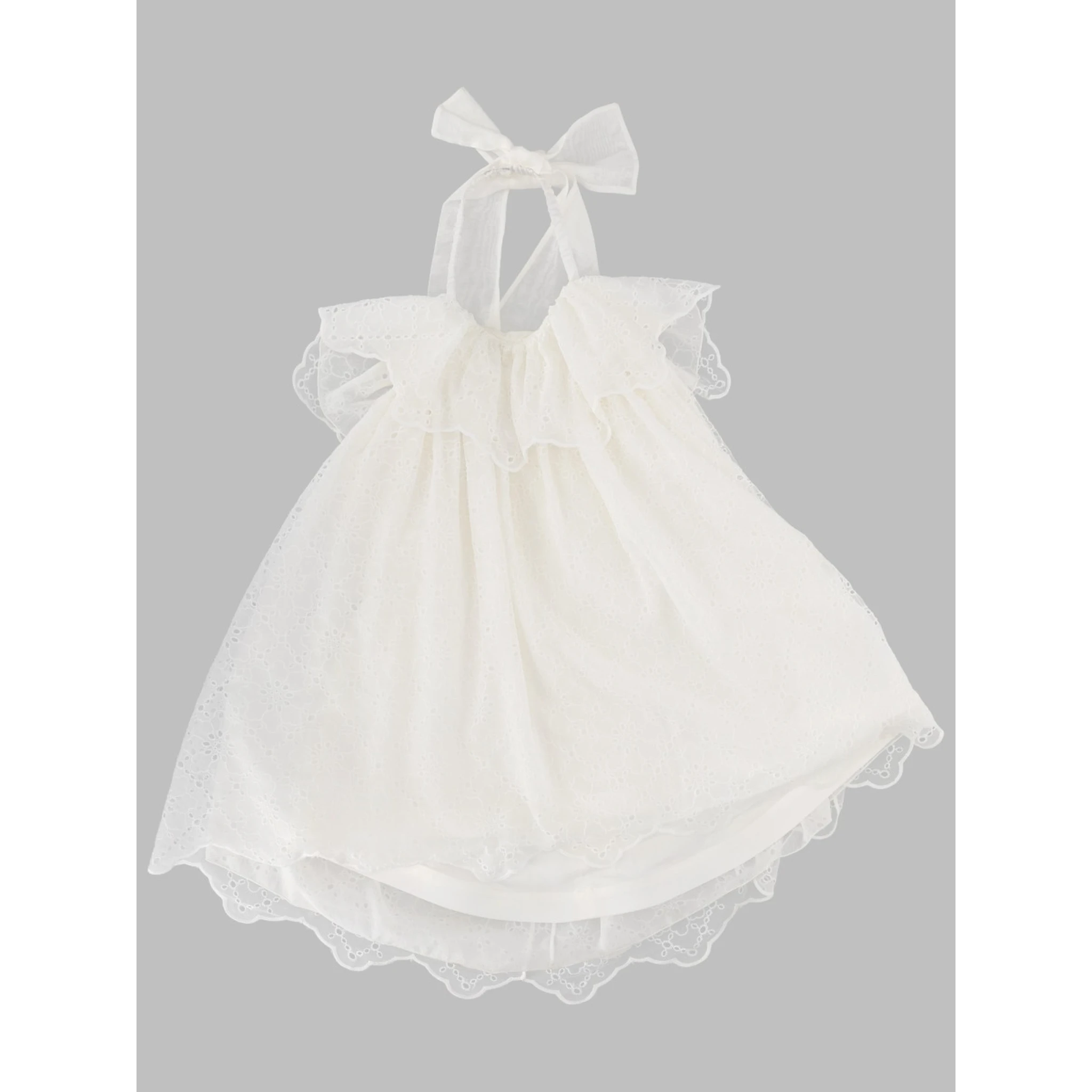 bow-embellished
sangallo dress