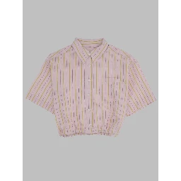 striped cropped shirt