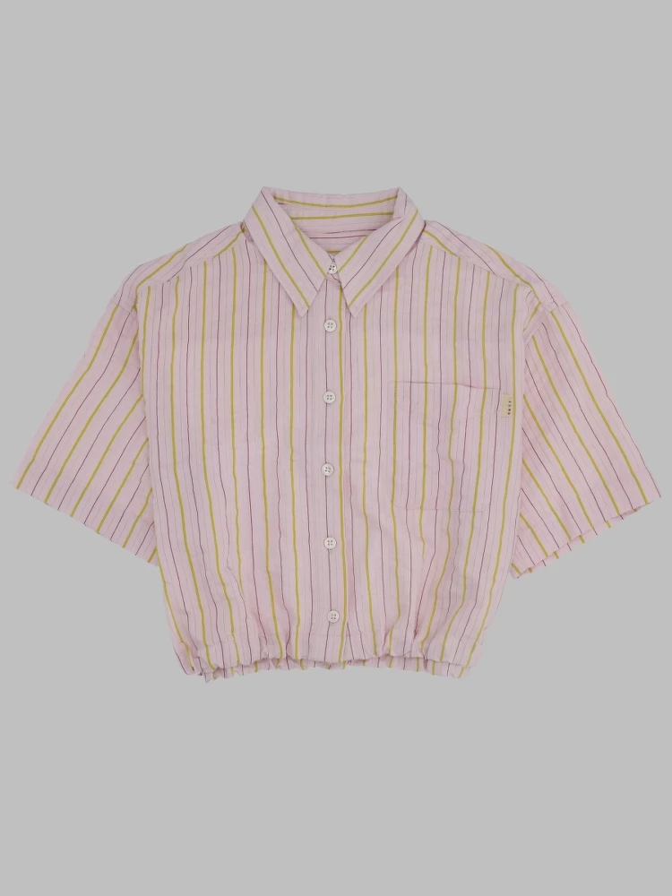 striped cropped shirt
