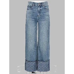 JEANS A GAMBA DRITTA CON RISVOLTO A CONTRASTO
