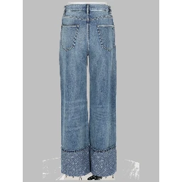JEANS A GAMBA DRITTA CON RISVOLTO A CONTRASTO