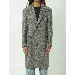 Single-breasted wool coat