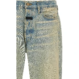 Blue Cotton Straight-Leg Jeans