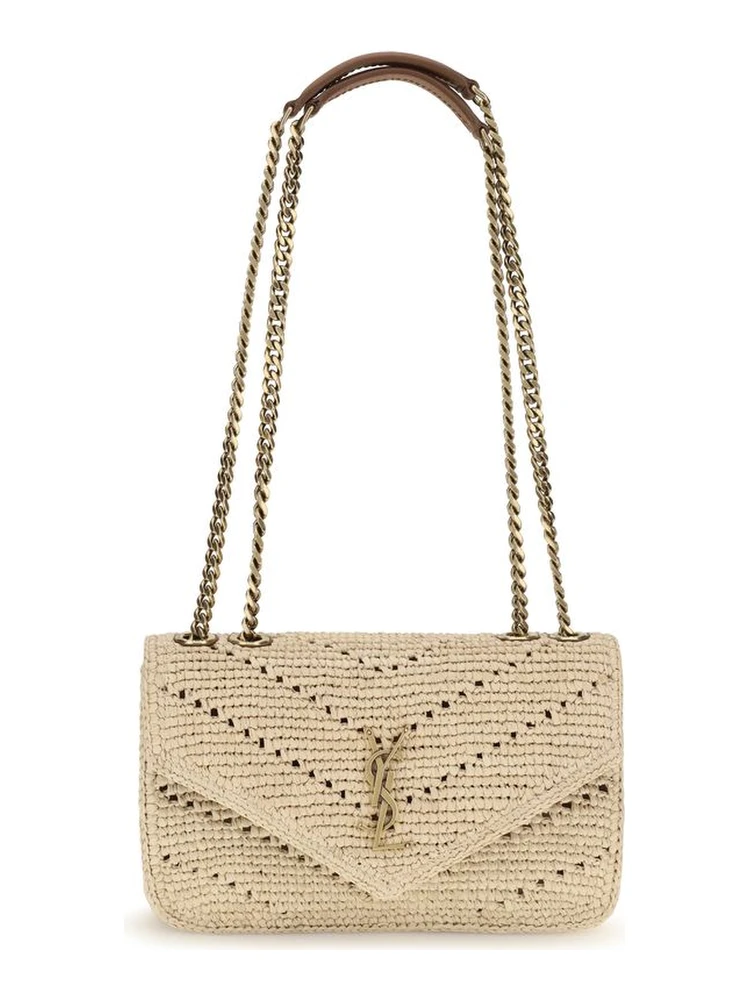 Beige Raffia Shoulder Bag