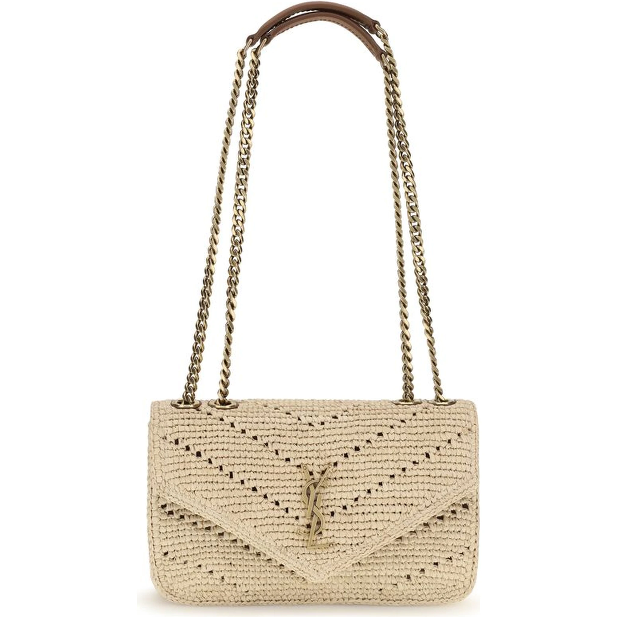 Beige Raffia Shoulder Bag
