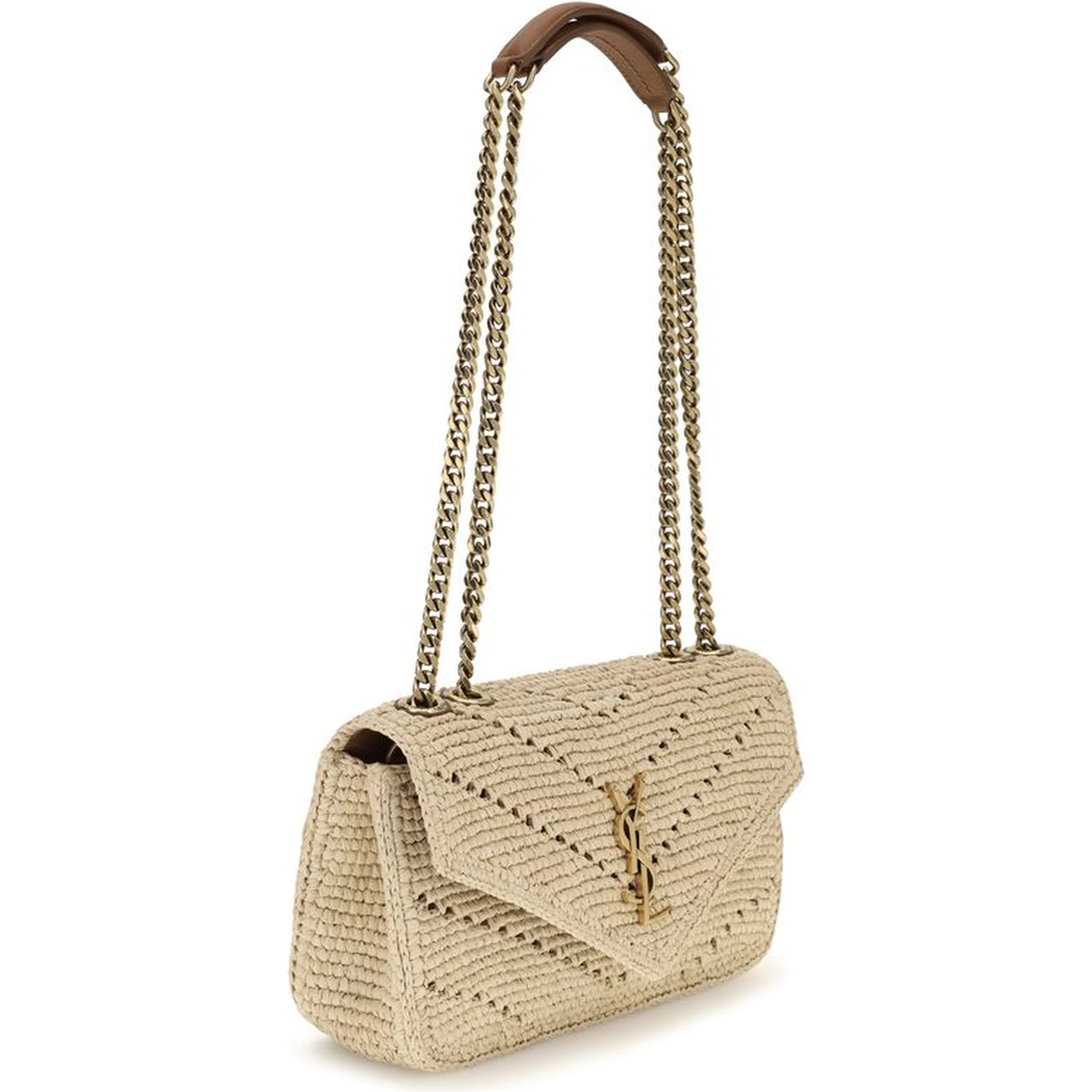 Beige Raffia Shoulder Bag