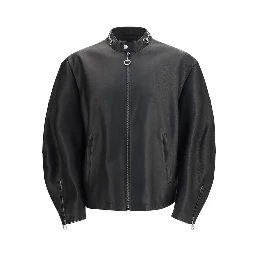 Black Calf Leather Bos Taurus Biker Jacket