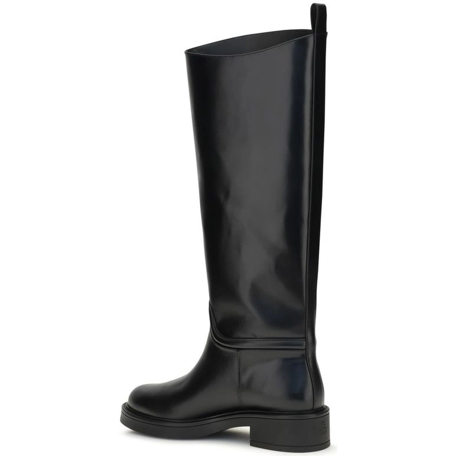 Black Calf Leather Bos Taurus Flat Boots