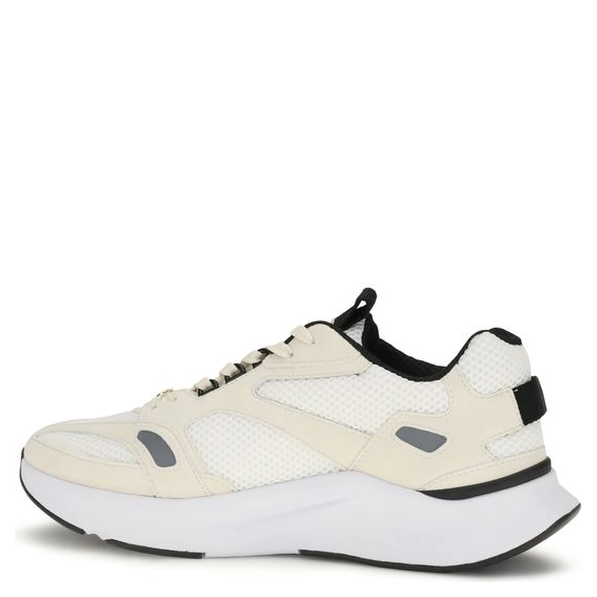 White Fabric Low Top Sneakers